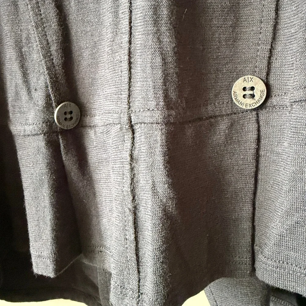 Armani Exchange Blazer Womens XL Black 100% Cotton Jersey Knit Single Button